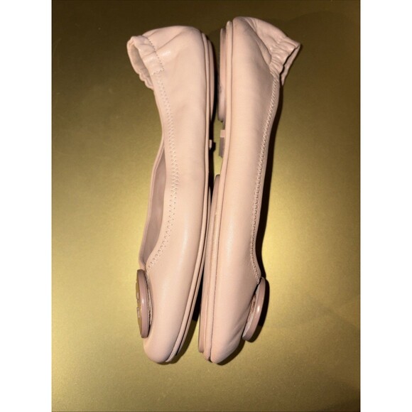 Tory Burch Minnie Travel Ballet Flats  Nude Pink/Tan Size 7.5M Great Condition. - Picture 4 of 12